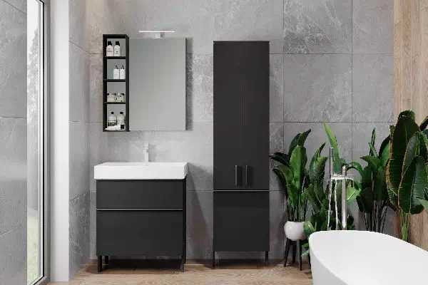 Комплект меблів для ванної Manhattan чорний Ювента