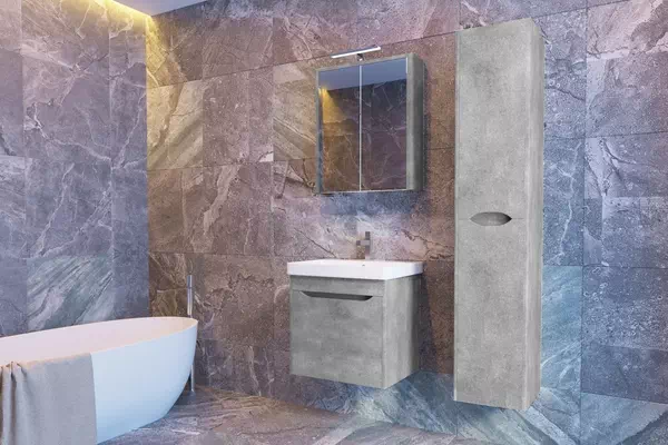 Комплект меблів для ванної Livorno сірий структурний Ювента