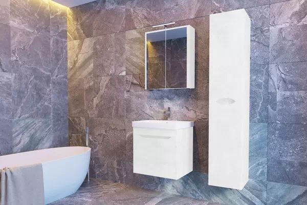 Комплект меблів для ванної кімнати Livorno білий структурний Ювента