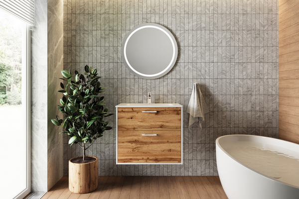 Комплект меблів для ванної Afina білий / дуб вотан Ювента