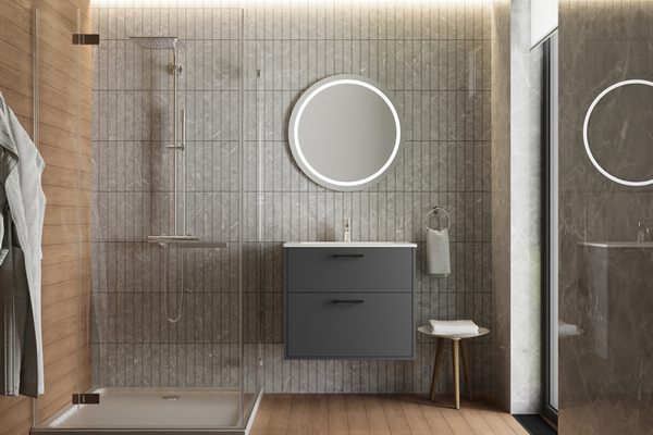 Комплект меблів для ванної Afina антрацит Ювента