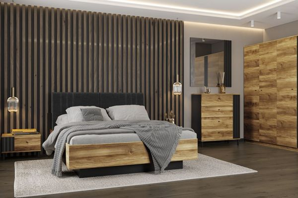 Спальня Тео дуб бароко золотий Світ Меблів