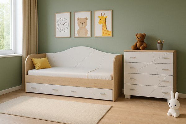 Дитячі меблі X-Скаут білий матовий / дуб кам’яний Санті