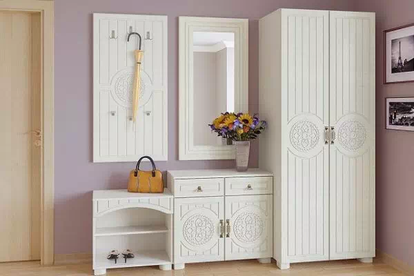 Модульний передпокій Монблан біле дерево Санті