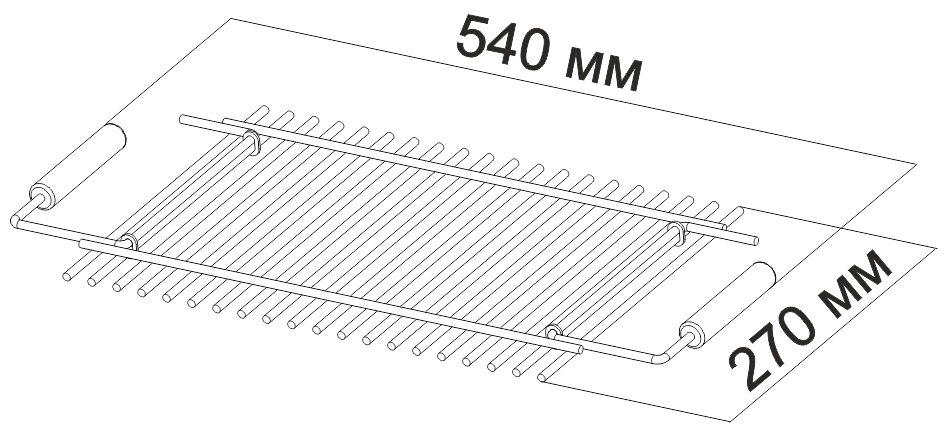 Габаритные размеры решетки-гриль R6 Mousson