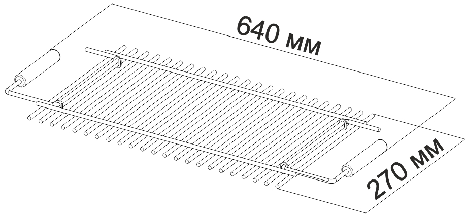 Габаритные размеры решетки-гриль R8 Mousson