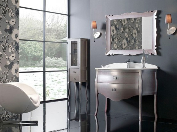 Меблі для ванної кімнати у будуарному стилі.