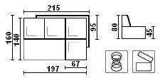 Габаритные размеры дивана Матрикс W-меблi