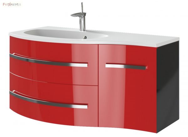 Тумба для ванної з умивальником Vndl-110 ліва червона Vanessa Botticelli