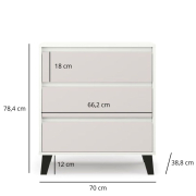 Комод 3S/70 Borg білий / кашемір Mebel Bos