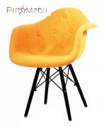 Стул Leon Soft BK Шерсть желтый W-4 Onder Mebli