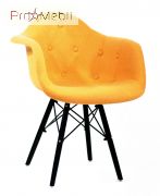 Стілець Leon Soft BK Шерсть жовтий W-4 Onder Mebli