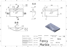Умивальник Dora 600 Fancy Marble