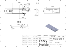 Умивальник Amelia 1245 R Matt Fancy Marble