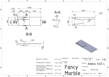 Умивальник Amelia 1245 L Fancy Marble