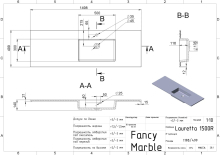 Умивальник Lauretta 1500 R Fancy Marble