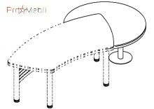 Брифінг приставка кутова 18-114 до столу 18-102 кабінет Evolution Саліта
