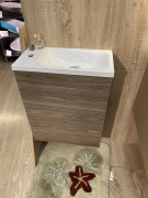 Тумба для ванної з умивальником підвісна Samar 50 горіх барселона Martina Fancy Marble