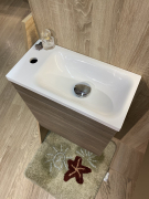 Тумба для ванної з умивальником підвісна Samar 50 горіх барселона Martina Fancy Marble