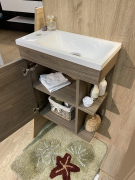 Тумба для ванної з умивальником підвісна Samar 50 горіх барселона Martina Fancy Marble