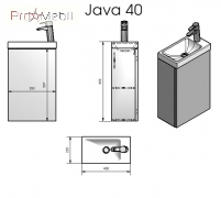 Тумба для ванной с умывальником подвесная Java 40 (ШН-400) Fancy Marble