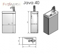 Тумба для ванної з умивальником підвісна Java 40 (ШН-400) Fancy Marble