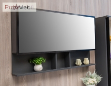 Дзеркальна шафа в ванну кімнату чорний профіль Butterfly 2-11000 Fancy Marble