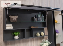 Зеркальный шкаф в ванную комнату черный профиль Butterfly 2-1200 Fancy Marble