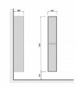 Пенал у ванну кімнату P-33 Polo Loft Мойдодир