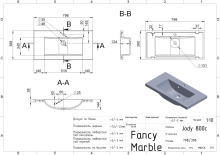 Умивальник Jody 800 Fancy Marble