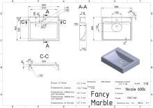 Умивальник Nicole 600 Fancy Marble
