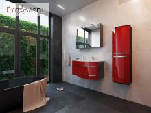 Пенал в ванну кімнату VnP-140 червоний Vanessa Botticelli