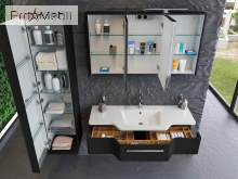 Дзеркальна шафа в ванну кімнату LvM-128 чорна Levanto Botticelli