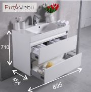 Тумба для ванної з умивальником підвісна Borneo 900 Edison Fancy Marble