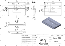 Умывальник Carla 800 Fancy Marble