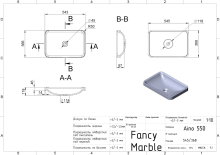 Умывальник Aino 550 Fancy Marble