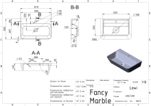 Умивальник Lewi 610 Matt Fancy Marble
