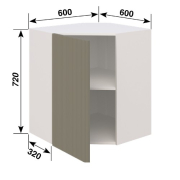 Шафка верхня В60x60 L/R (h-720) кухня Роуз Світ Меблів