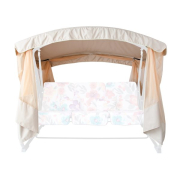 Тент с москитной сеткой на садовые качели Семейная-2 светлый бежевый Vitan