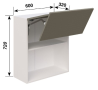 Шафка верхня В60Б Free Fold LED (h-720) кухня Роуз Світ Меблів