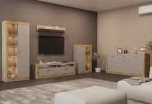 Вітрина висока 2Д Палермо шиншила сіра Сокме