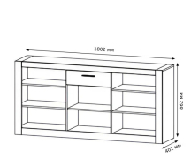 Комод 3Д1Ш Палермо шиншилла серая Сокме
