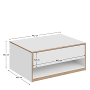 Журнальний столик 1S/90 Complex white Mebel Bos