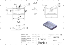 Умивальник UM-550 Matt Fancy Marble