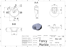 Умивальник Nila 420 Matt Fancy Marble