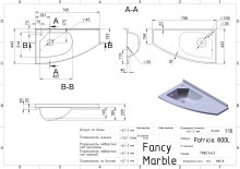 Умивальник Patricia 800 L Fancy Marble