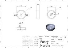 Умивальник Silvia 400 Matt Fancy Marble