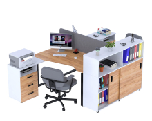 Письмовий стіл подвійний кутовий Open Office ND2U-3S-135 + LSN-141-112 білий Loft Design