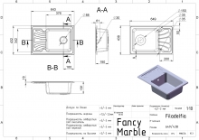 Кухонная мойка Filadelfia светло-черная Fancy Marble