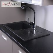 Кухонна мийка Tennessee світло-чорна Fancy Marble